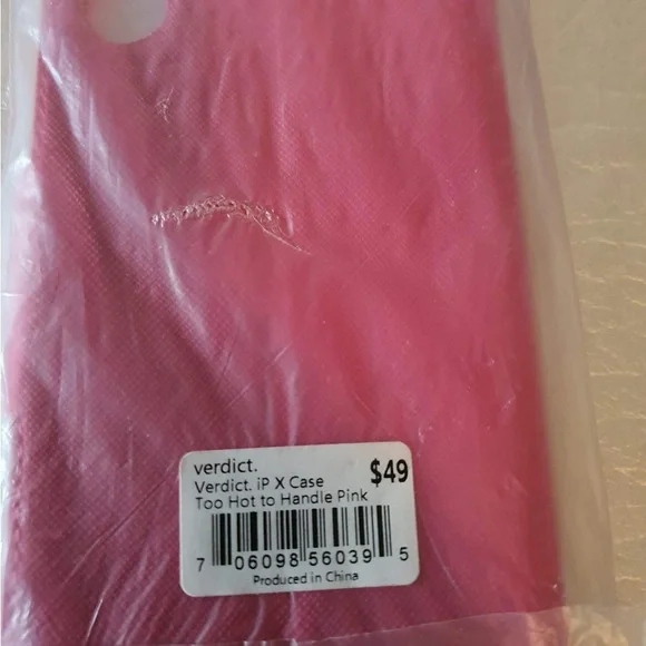 Verdict Pink Too Hot To Handle Leather IPhone 10 Phone Case - Picture 2 of 2